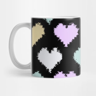 Pencil Stroke Pastel Hearts Pattern Mug